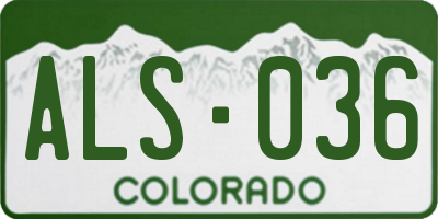 CO license plate ALS036