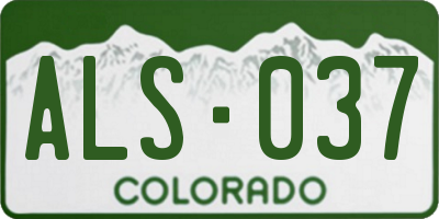 CO license plate ALS037