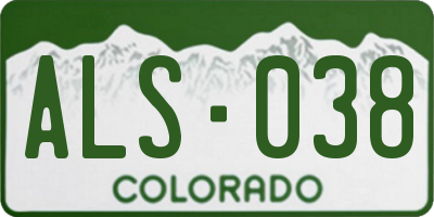 CO license plate ALS038
