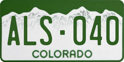 CO license plate ALS040