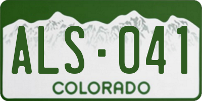 CO license plate ALS041