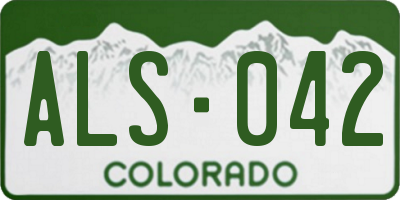 CO license plate ALS042