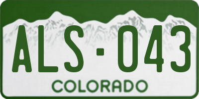 CO license plate ALS043