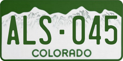 CO license plate ALS045