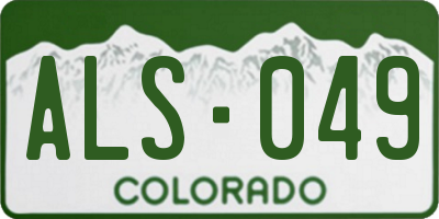 CO license plate ALS049