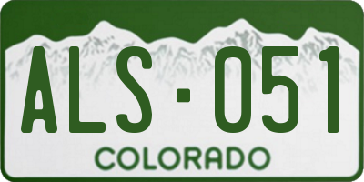 CO license plate ALS051