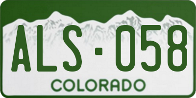 CO license plate ALS058