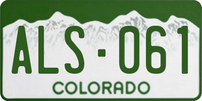 CO license plate ALS061