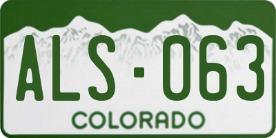CO license plate ALS063