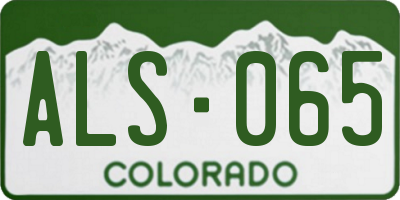 CO license plate ALS065