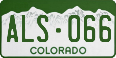 CO license plate ALS066