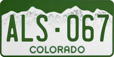 CO license plate ALS067