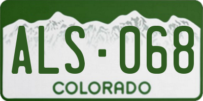CO license plate ALS068