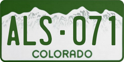 CO license plate ALS071