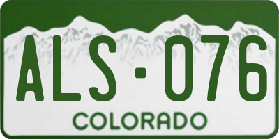 CO license plate ALS076