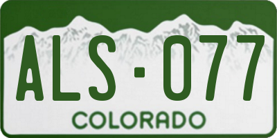 CO license plate ALS077