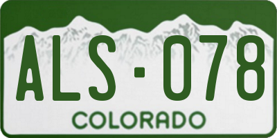 CO license plate ALS078