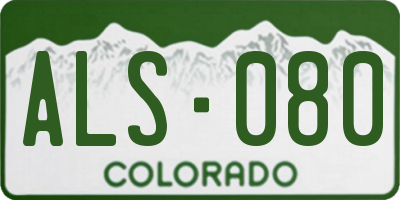 CO license plate ALS080