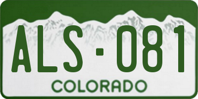CO license plate ALS081