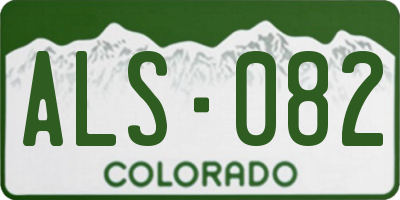 CO license plate ALS082