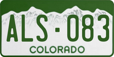 CO license plate ALS083