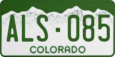 CO license plate ALS085