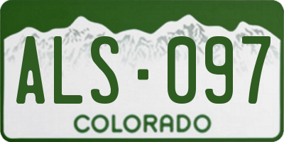 CO license plate ALS097