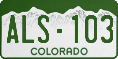 CO license plate ALS103