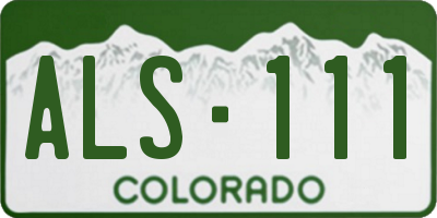 CO license plate ALS111