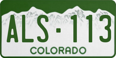 CO license plate ALS113