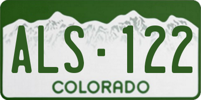 CO license plate ALS122