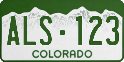 CO license plate ALS123