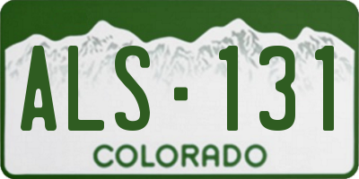 CO license plate ALS131