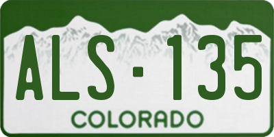 CO license plate ALS135