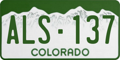 CO license plate ALS137