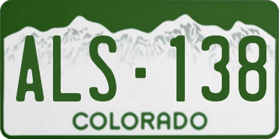 CO license plate ALS138