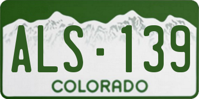 CO license plate ALS139