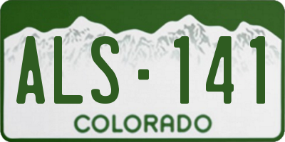 CO license plate ALS141