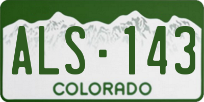CO license plate ALS143