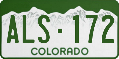 CO license plate ALS172