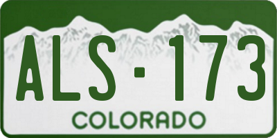 CO license plate ALS173