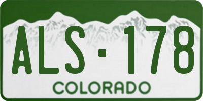 CO license plate ALS178