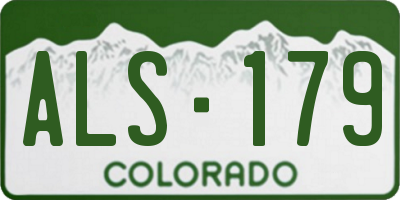 CO license plate ALS179