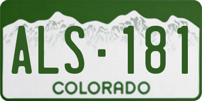 CO license plate ALS181