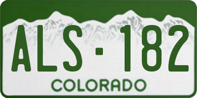 CO license plate ALS182