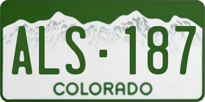 CO license plate ALS187