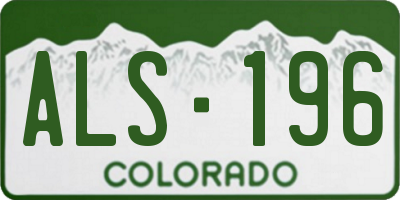 CO license plate ALS196