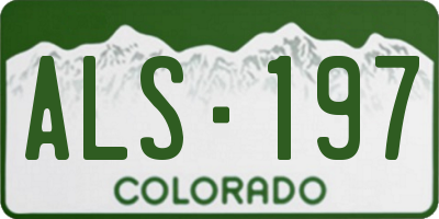 CO license plate ALS197