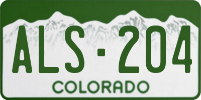 CO license plate ALS204