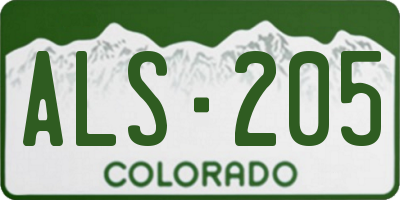 CO license plate ALS205